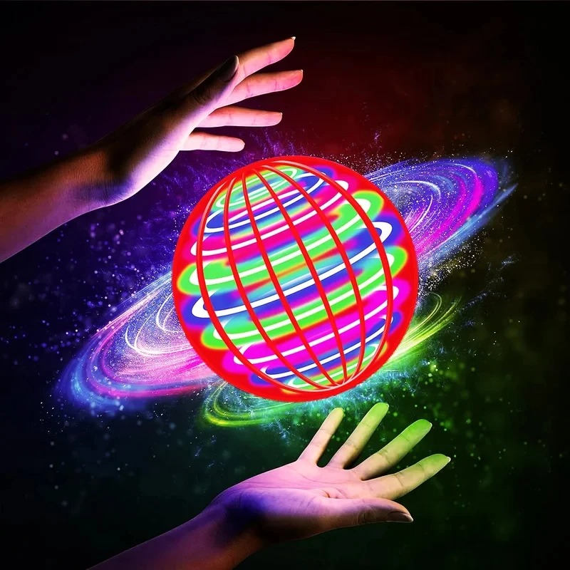 Drone Ball Rc - ลูกบอลลอยตัวพร้อมไฟ LED สีสันสดใส บูมเมอแรงอัตโนมัติ ลูกบอลเทคโนโลยีล้ำสมัย ของเล่นบินได้