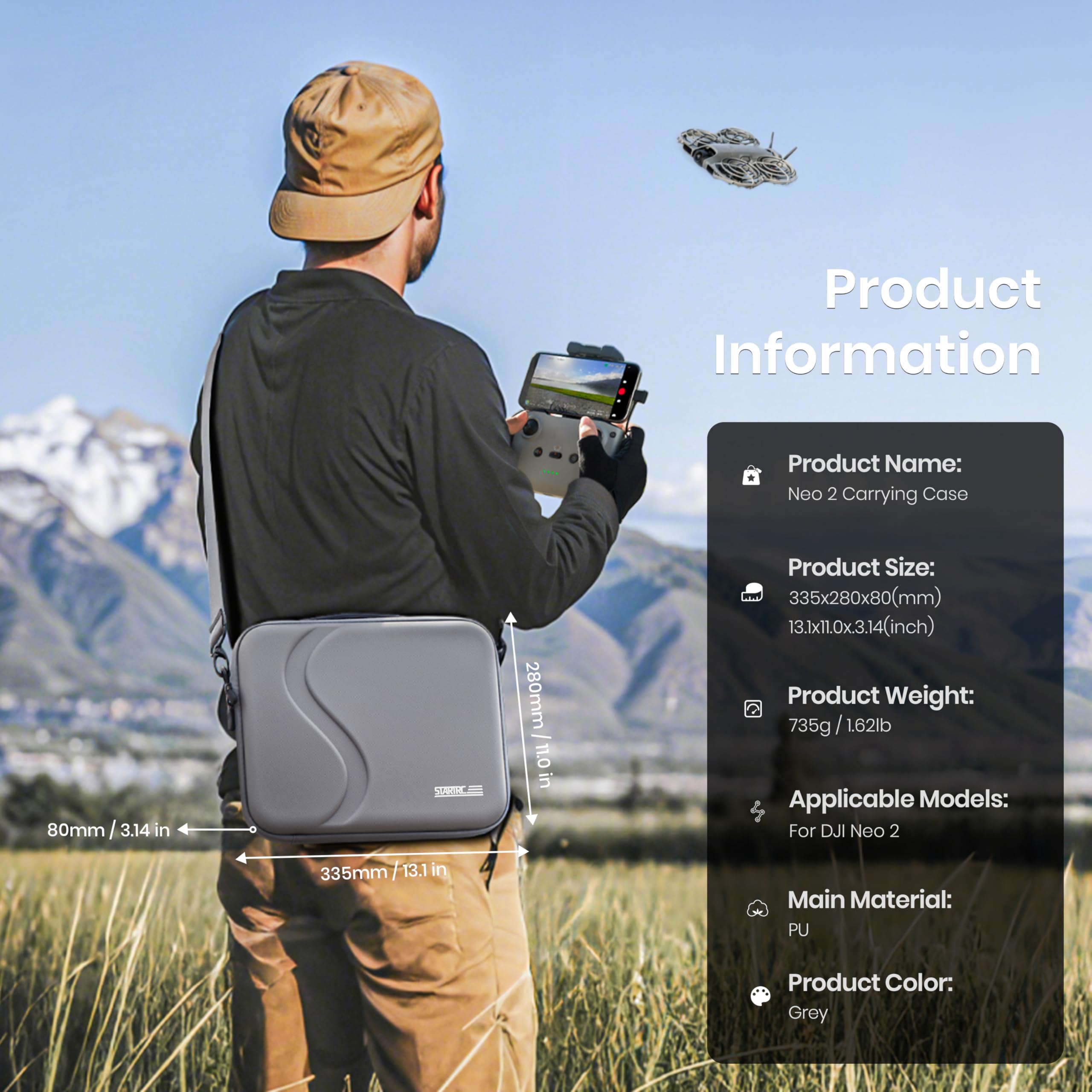 Drone Rc N3 - กระเป๋าใส่อุปกรณ์เสริม DJI Neo 2 | กระเป๋าสะพายป้องกันแบบพกพา