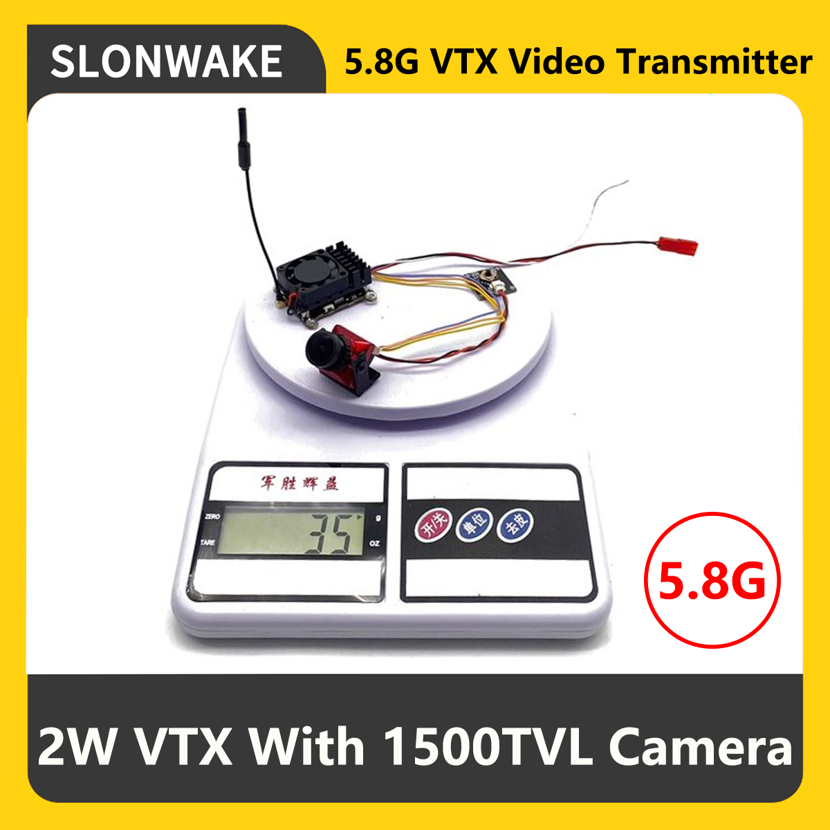 Rc Transmitter Drone - SLONWAKE 5.8G 2000mW FPV VTX ตัวส่งสัญญาณพร้อมไมโครโฟนในตัว