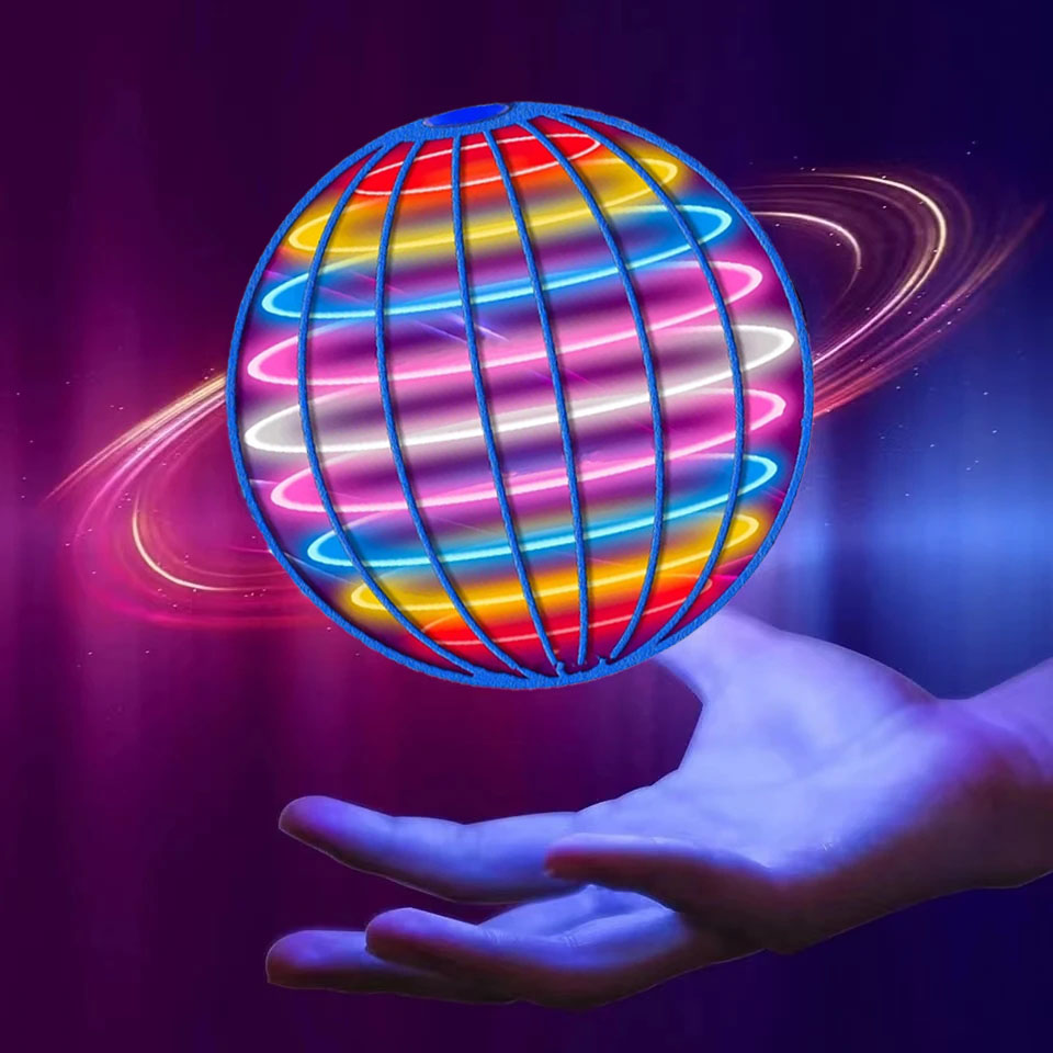 Drone Ball Rc - บูมเมอแรงลูกบอลลอยได้อย่างมหัศจรรย์พร้อมไฟ LED โดรนบินร่อนลูกบอลคลายเครียดสปินเนอร์ของเล่นของขวัญครอบครัวเด็ก